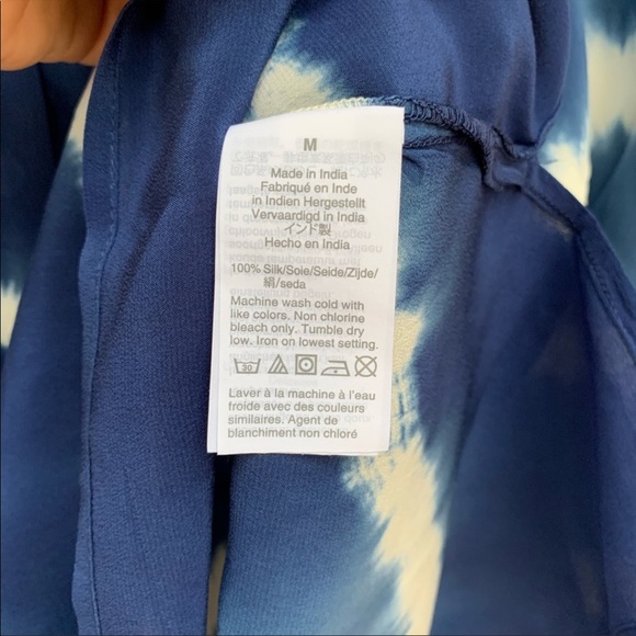 J. Crew Blue Tie-Dye Silk Button Down Shirt - Picture 12 of 14